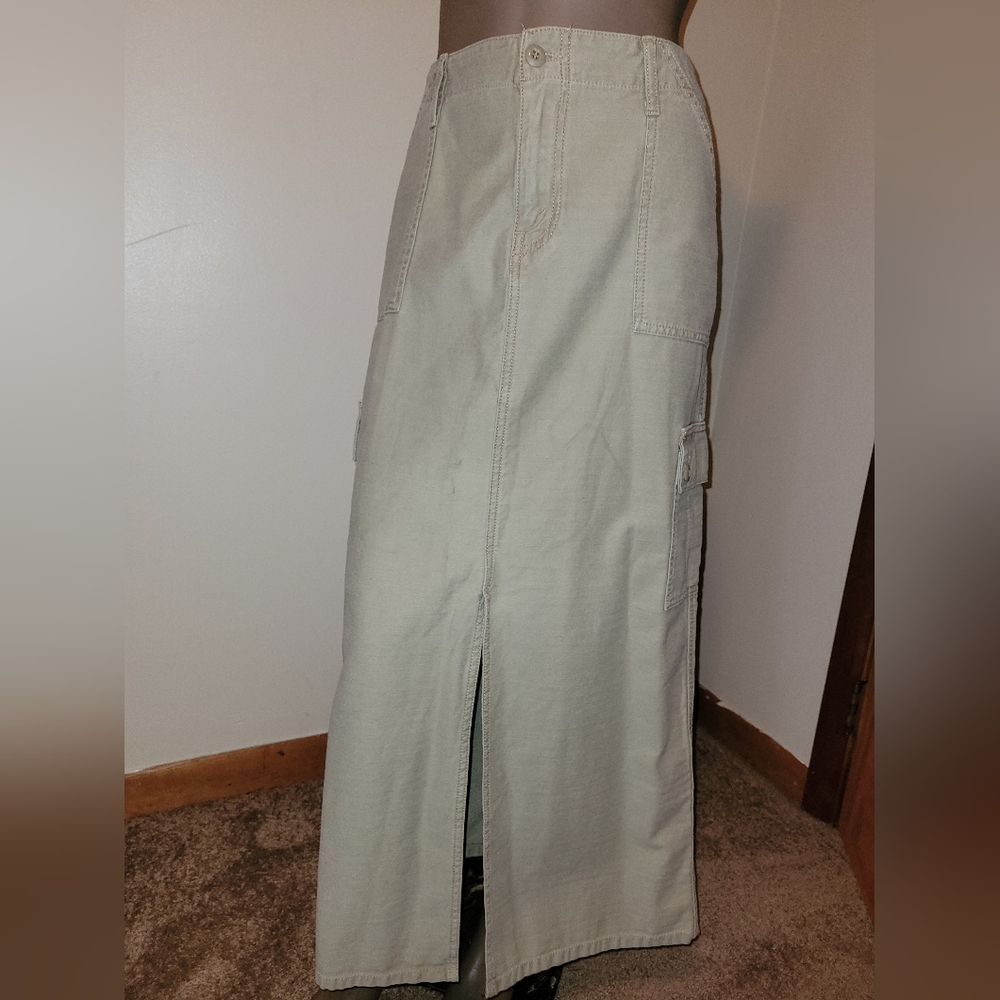 Levi Woman's Size 12 Long Denim Cargo Style Skirt